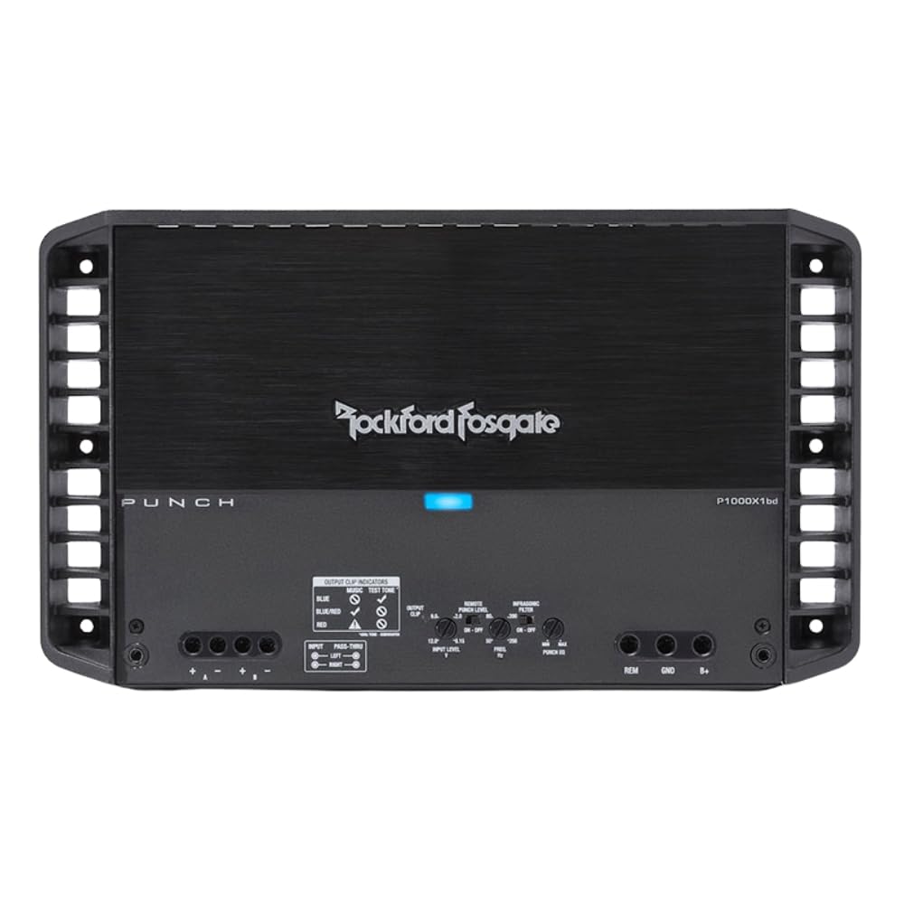 POWER ACOUSTIK RZ1-1500D RAZOR SERIES CLASS D AMPLIFIER (MONO AMP; 1,500W MAX; 600W @ 4ohm ; 900W @ 2ohm ; INCLUDES REMOTE GAIN CONTROL)