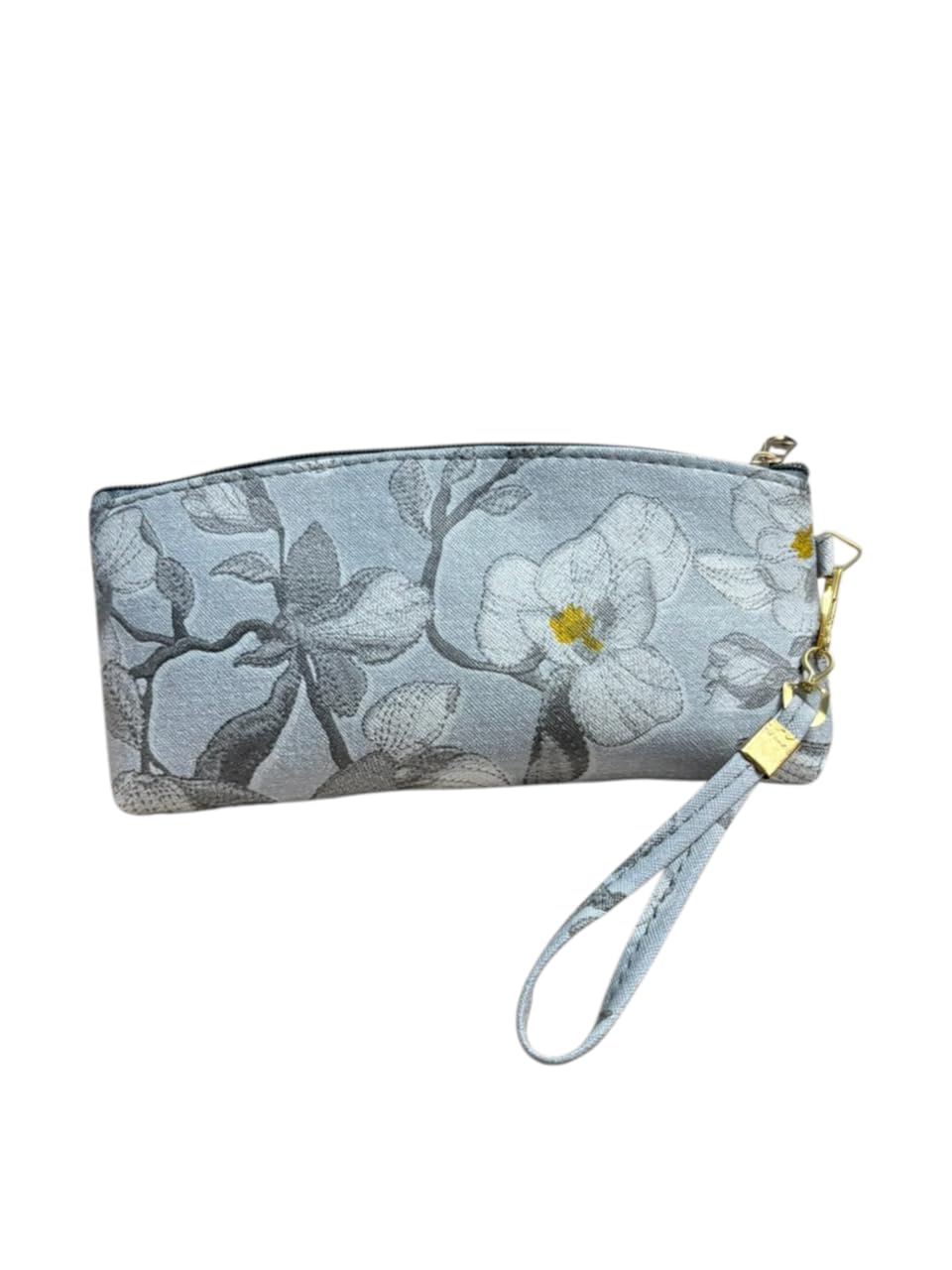 Blue Floral Women’s Wallet – Slim Zipper Wallet with Hand Strap for Easy Carry-image-7