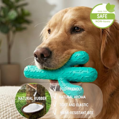 Image of MewaJump Dog Chew Toys, Durable Rubber Dog Toys for Aggressive Chewers Blue