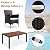 Ampela 7 Pieces Outdoor Patio Dining Set, Wicker Patio Conversation Set with Wooden Table Top and 6 Chairs with Soft Cushions for Deck, Backyard, Garden