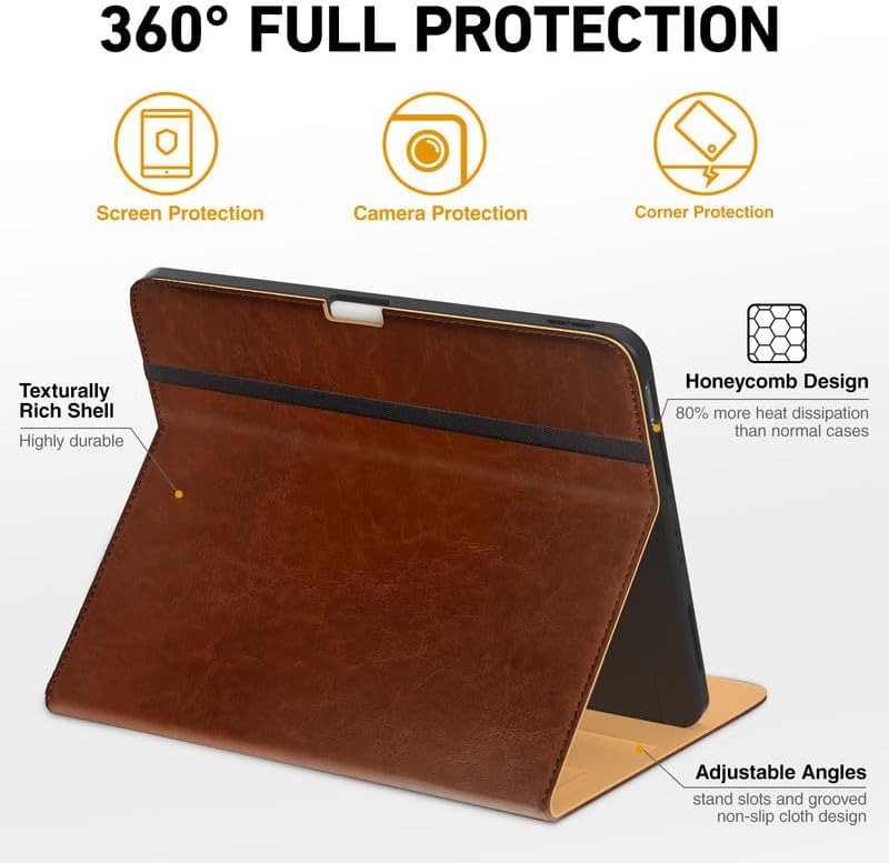Miniatura 2 de Fundas de cuero para iPad Pro 12.9, 6, 5, 4 y 3 generación, funda protectora multiángulo con soporte para lápices y bolsillo, función de encendido y