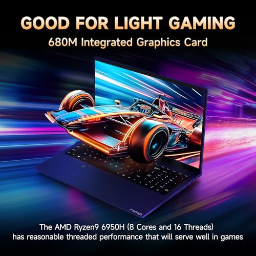 NIMO 17.3 FHD IPS Gaming Laptop Computer, 8 Cores AMD Ryzen 9 Pro 6950H 680M DDR5(Up to 4.9GHz, Beatsi9-10900), 32GB RAM 1TB SSD, 100W Type C, Backlit Keyboard, WiFi 6, Long Battery Life, Win 11 - Image 4