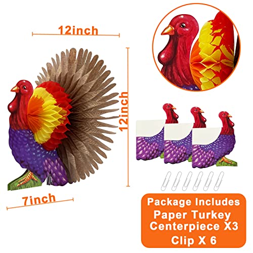 12 Inch Thanksgiving Turkey Table Decorations Set for Indoor Parties