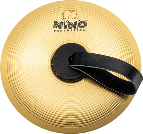 Nino Percussion Brass Cymbal with Strap, Handheld 8