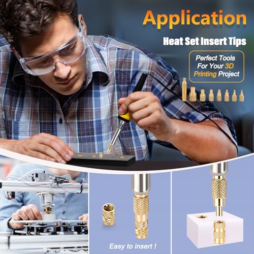 Image of Kadrick Soldering Tips /Heat Set Insert Tips - for Heat set Inserts,7 Tips for Threaded inserts M2 M2.5 M3 M4 M5 M6 M8, Heat Set Insert Tool for 3D Printer Users,Compatible with 900M /T18 /FX-888D Irons