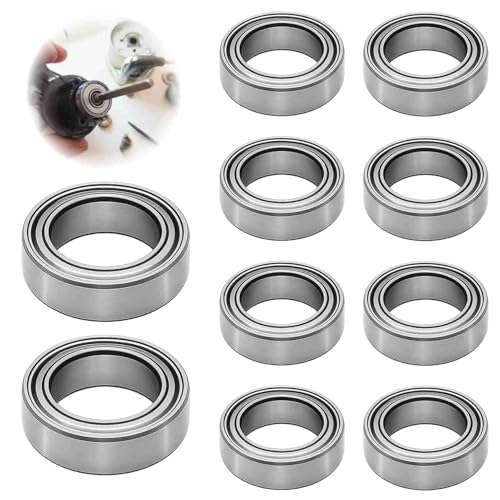 10 rodamientos de doble protección MR128 2RS de 8 mm x 12 mm x 3,5 mm – Rodamientos de bolas de alta velocidad y silenciosos para bricolaje, tornos, motores, impresoras 3D, fresadoras y otros equipos