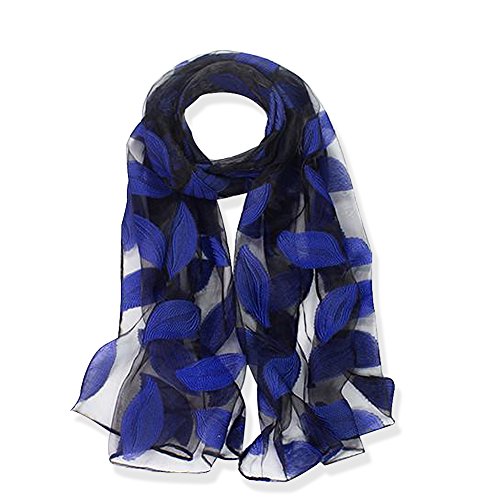 PLECUPE Weicher Damen Schal Scarf Chiffonschal, Hochwertiger Perfect Frauen Garn Schal für Mädchen Ladies, Soft Long Summer Wrap Muffler Scarves Sarong, Königsblau#2 Cover