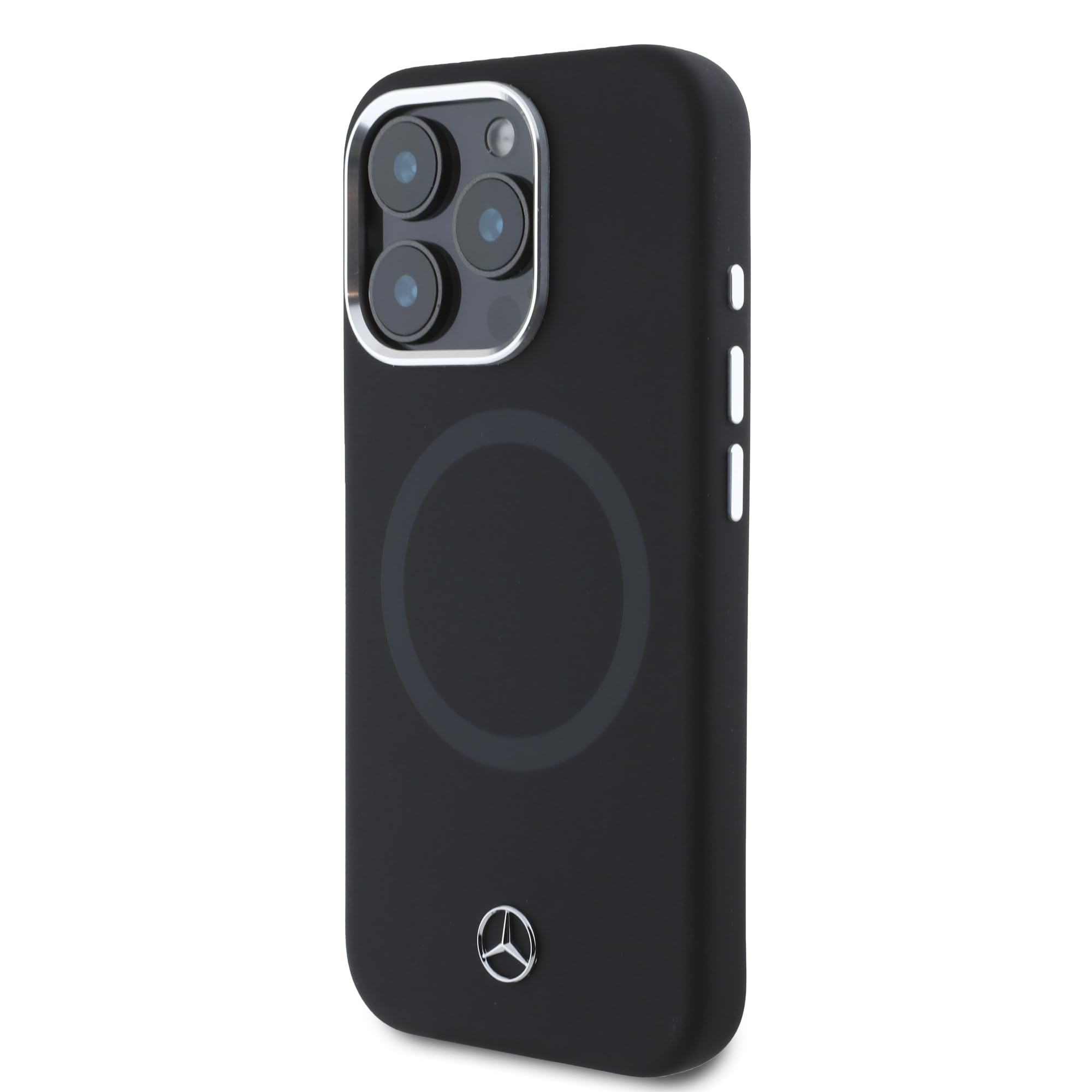 CG MOBILE Hülle Für IPhone 16 Pro Max | Holzimitat-Leder, Marine | Mit Mercedes-Logo | Schutz & Stil