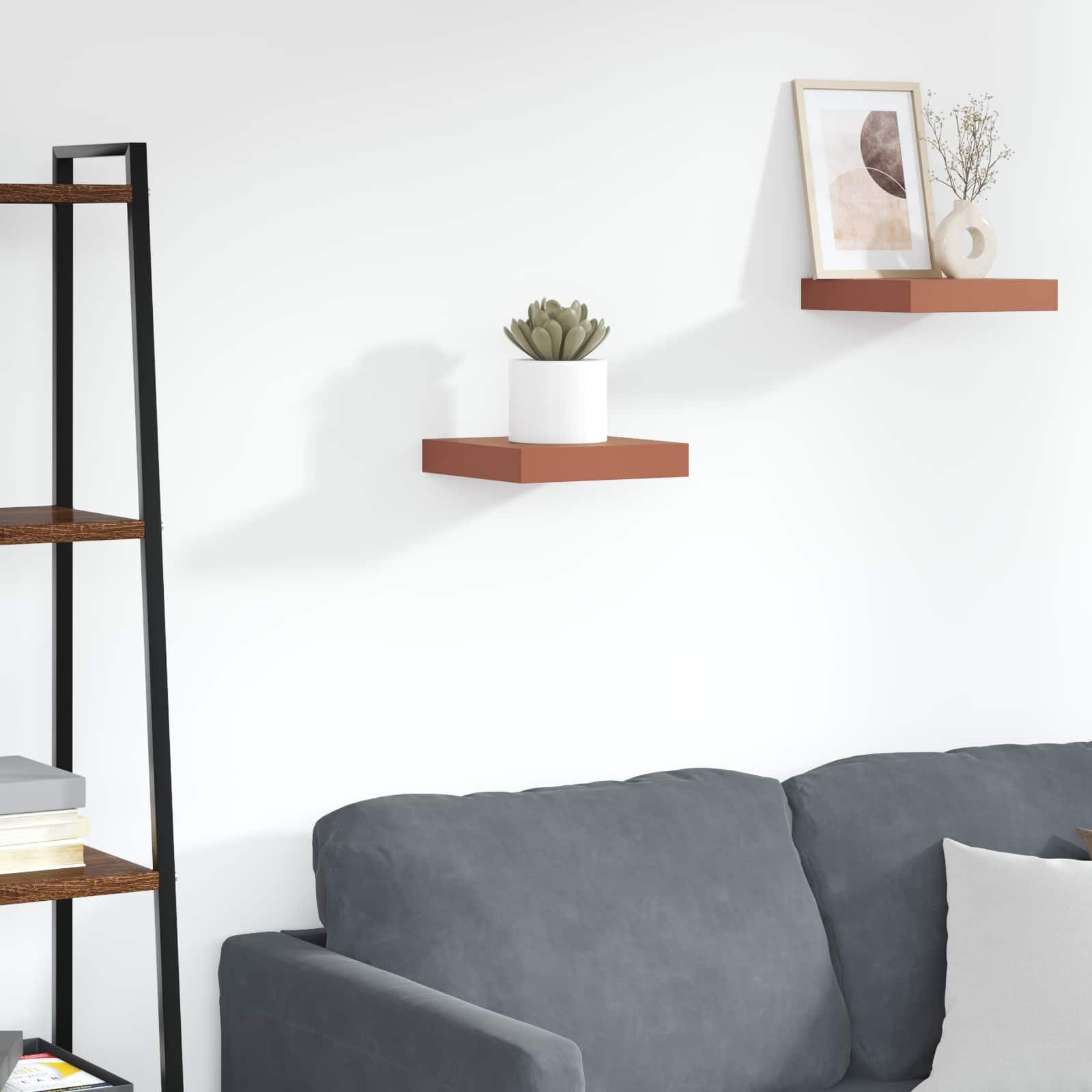 Étagère murale moderne en bois pour chambre et salle de bain, tablette rouge