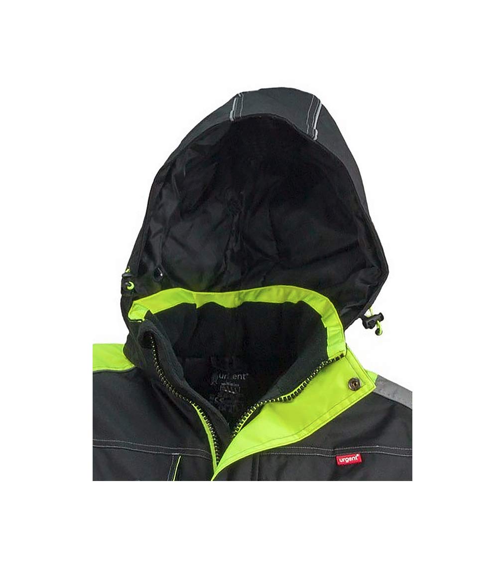 URG GL-8365 - Chaqueta reflectante de trabajo, color negro
