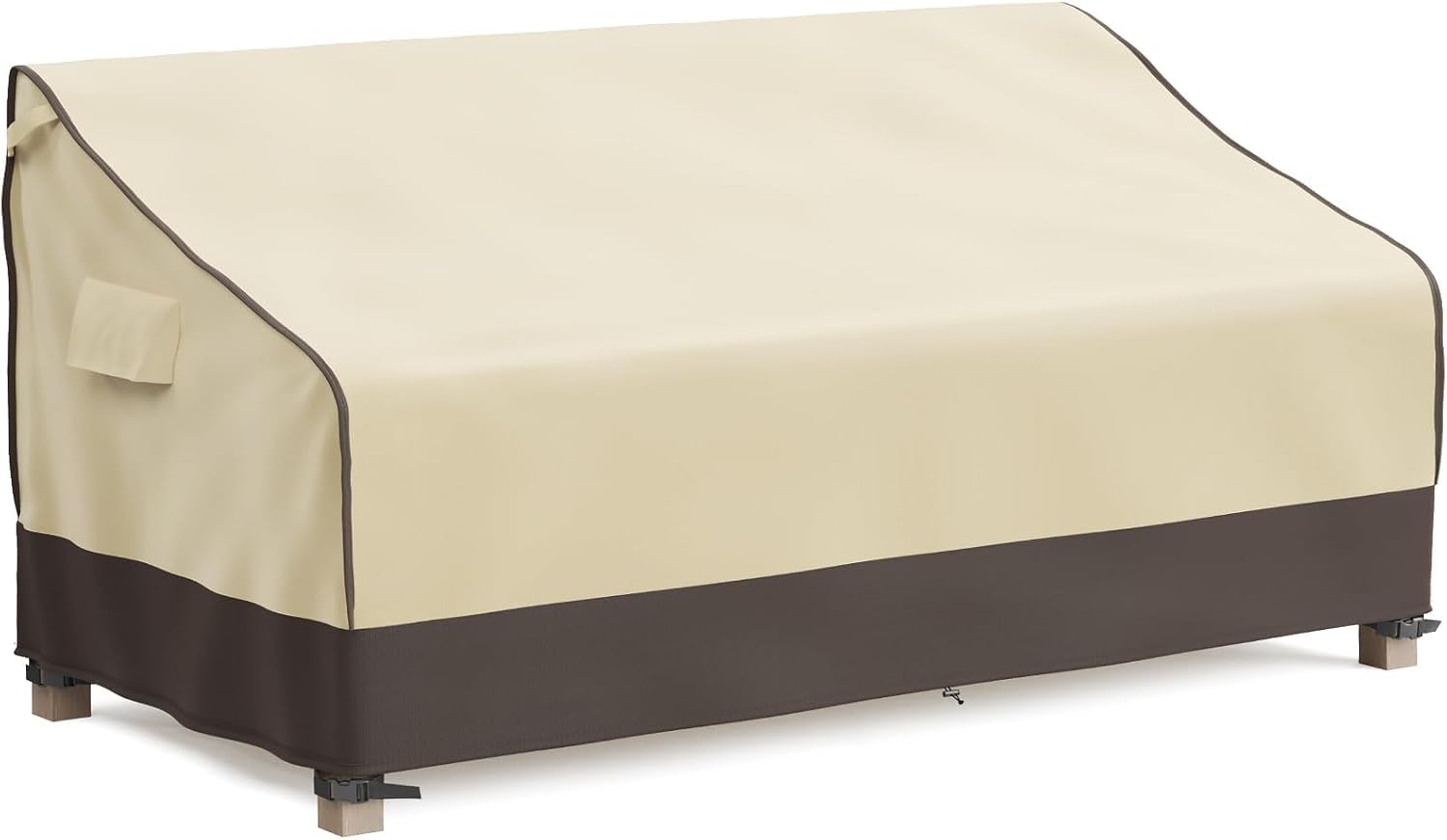 MR.COVER Outdoor Couch Cover Waterproof, Patio Furniture Covers for 3-Seater Couch, Heavy Duty Patio Couch Sofa Covers, Fits up to 88" W x 32" D x 35" H, Moisture-Proof &amp; UV-Protection, Brown &amp; Khaki