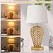LEDIKON Boho Table Lamp,Touch Control & 3 Way Dimmable, 100% Hand Woven Rattan Bedside Nightstand Lamp for Bedroom, Living Room, Office (Bulb Included)