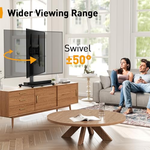 PERLEGEAR TV Standfuss TV Ständer Schwenkbar für 24-60 Flach & Curved Fernseher bis zu 45 KG, TV-Standfüße Höhenverstellbar & Fernsehständer Stabil,Universeller TV Standfuss Max.VESA 400x400 mm – Bild 3