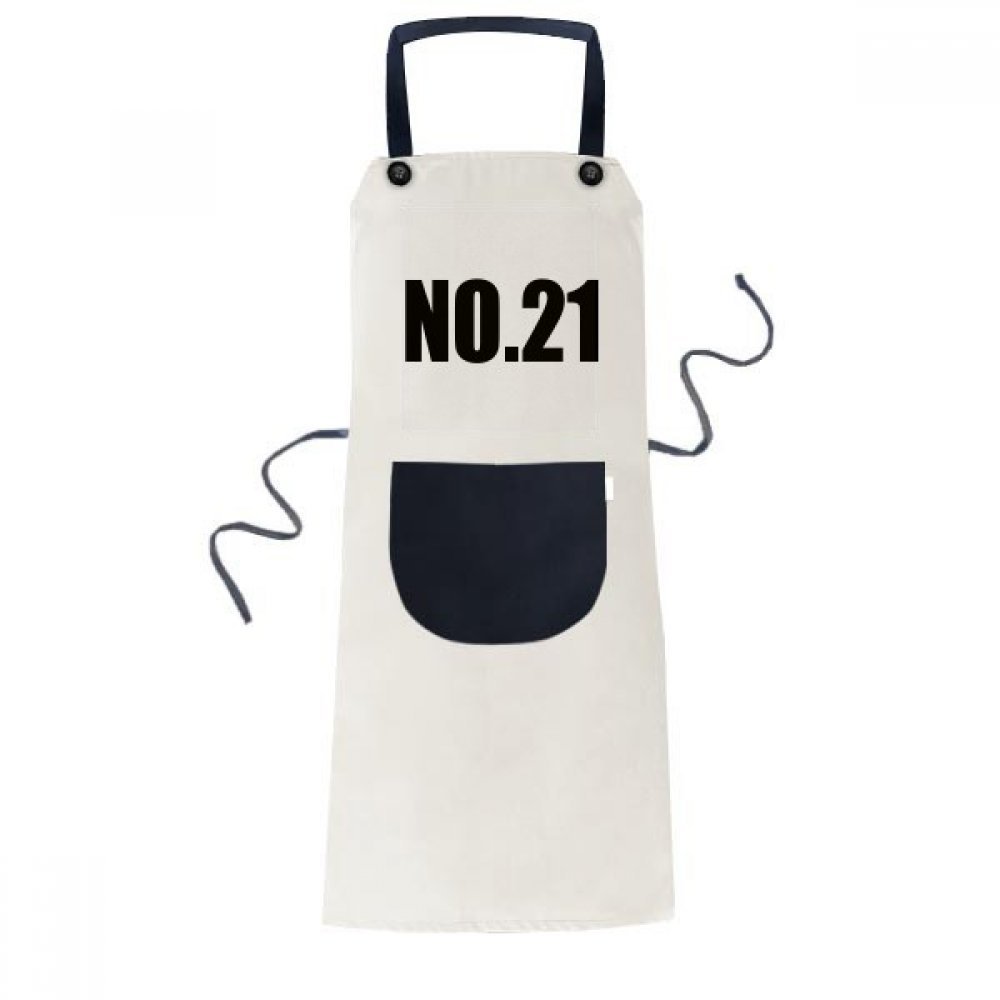 Tablier bavoir de cuisine Chanceux No.21 beige réglable 70x67cm avec poche pour homme