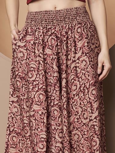 Image of KZULLY | Palazzo for Women | Solid & Printed | Stylish Wide-Leg | Comfortable Elastic Waist Bottomwear