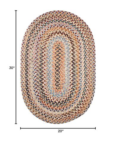Tapete Trenzado de Lana Ovalado 20 x 30 pulgadas miniatura 2