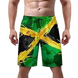 [Herren-Badehose mit Druck]: Joyidec kurze Herren-Badehose hat eine Vielzahl von Mustern zur Auswahl. Es gibt zwei Stile der Flagge, Puerto Rico und Jamaika Flagge Druck Strandshorts für Männer, die sehr geeignet für Urlaubskleidung sind.