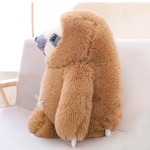 Image of Winsterch Large 20-Inch Brown Sloth Plush Stuffed Animal Toy | Adorable Goofy Expressions, Generously Sized for Cozy Cuddling, Soft Plush, Ideal Gift for Boys and Girls