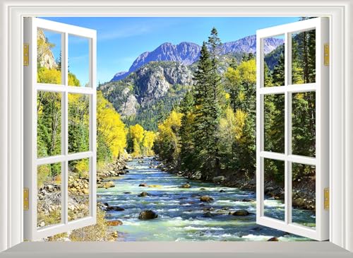 Fightal - Ventana falsa JC08XL de 80 x 58 pulgadas