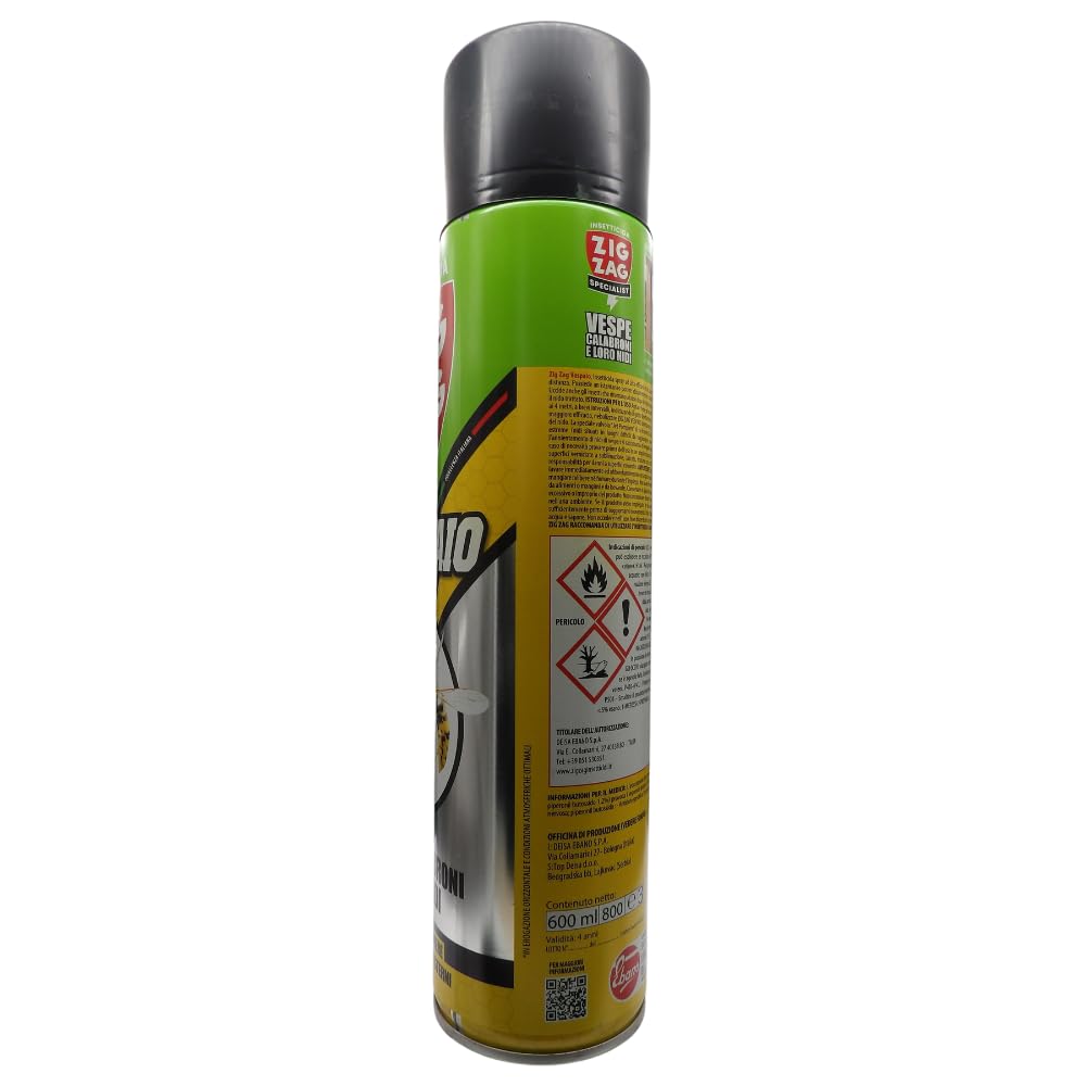 Spray Vespaio Power, VESPE, CALABRONI E LORO NIDI Specialist. Super Getto Pompiere Oltre 5 Metri - Per Esterni 600ml (6 Spray)