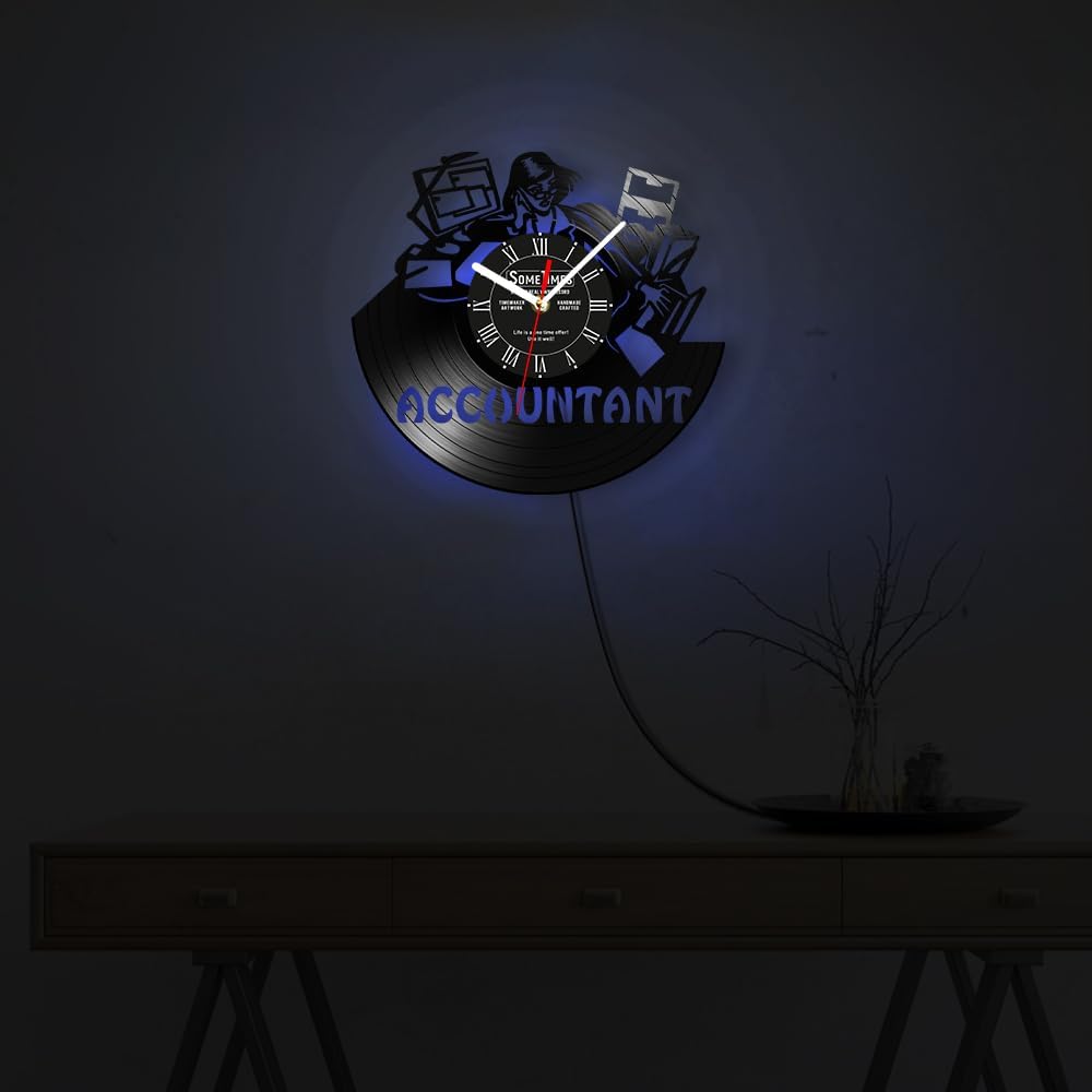The Geeky Days Accountant Wall Clock Custom Name, Tax Season Wall Clock Silent Movement Battery Operated Wall Watch Clock Home Office Accounting Gifts for Accounting Graduation CPA CFO Coworker 12''