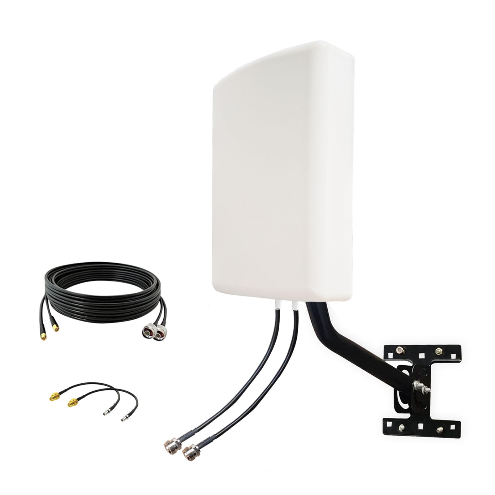 Antenne de routeur MIMO 4G LTE 2 x 2 5G pour Tmobile Verizon AT&T, antenne cellulaire extérieure SMA TS9 5G pour hotspots cellulaires/routeur, 600-6000 MHz 10dBi 10 m câble/poteau (kit)