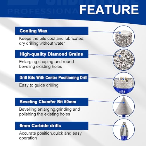 Kit de brocas diamantadas para azulejos 16 piezas miniatura 5