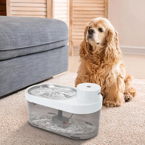 Fuente inalámbrica para agua de gatos 4L acero inoxidable miniatura 5