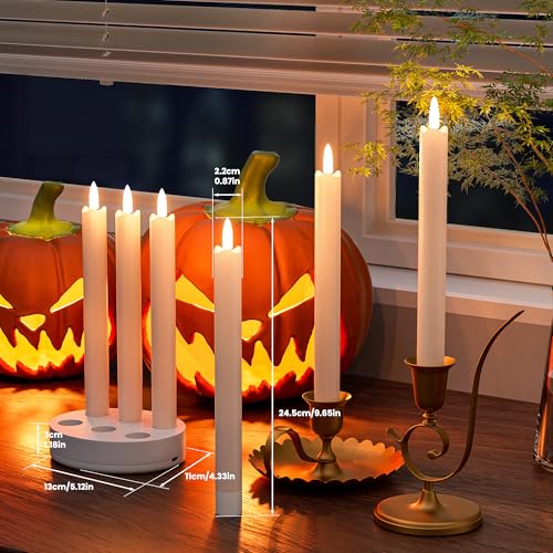 Velas cónicas recargables sin llama led titilantes con mando a distancia 2