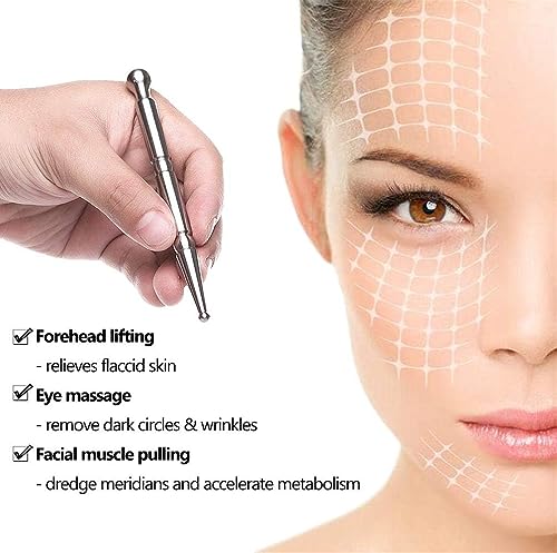 Image of Acupuncture Pen, Facial Reflexology Tools Stainless Steel, Trigger Point Massager Tool, Deep Tissue Massage Tool 1 pcs (Accupresour pen 3)