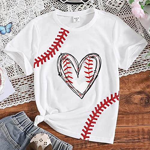 Camiseta infantil de beisebol 3D divertida para meninos e meninas camiseta estampada infantil manga