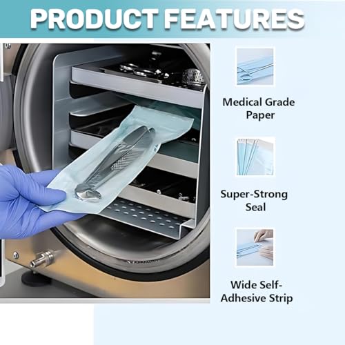 150 Stück Sterilisationsbeutel,Selbstsiegelnder Sterilisationsbeutel,Verschluß Sterilisierbeutel,Sterilisationsbeutel,Dental Selbstsiegelnder Sterilisationsbeutel,Sterilization Bags