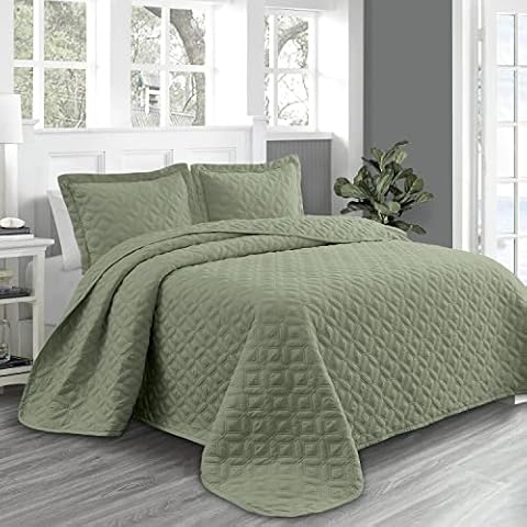 PHRIXUS Quilt Set King Size Oversized Lightweight Double Sided Stitching Coverlet Bedspread Soft Microfiber All Season Bedding Cover with Pillow Shams (Taupe, 118"x106" Cover