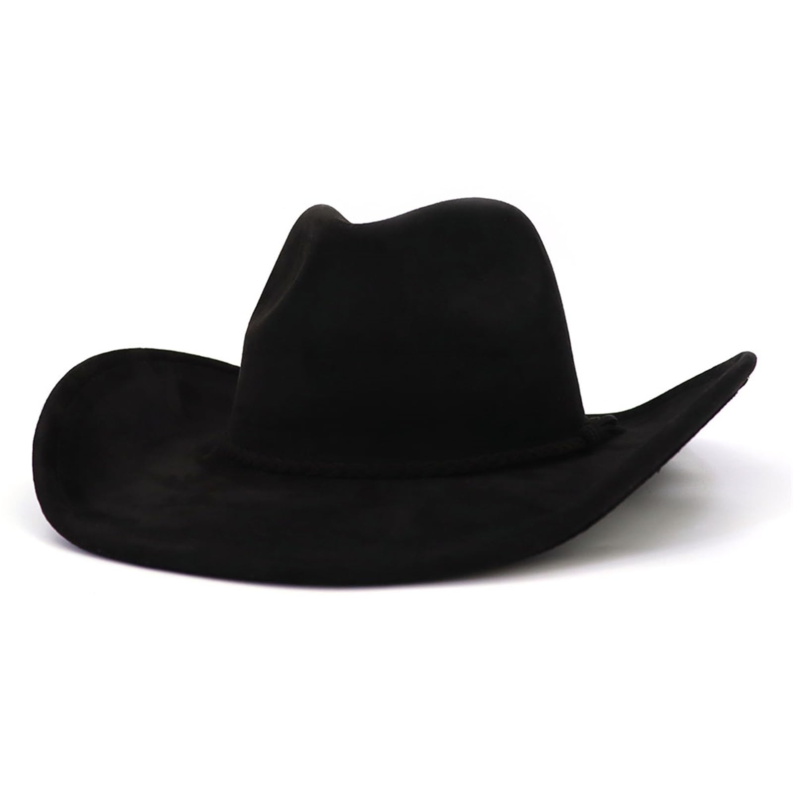 Cappello da cowboy occidentale per donne e uomini classici Fedora cappelli a tesa larga in pelle scamosciata cappello da cowboy per le donne con fibbia cintura