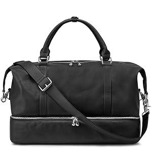 Women Genuine Leather Weekender Bag Overnight Carryon Weekend Travel Duffel Tote