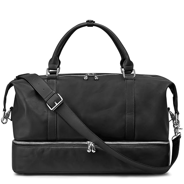 Women Genuine Leather Weekender Bag Overnight Carryon Weekend Travel Duffel Tote