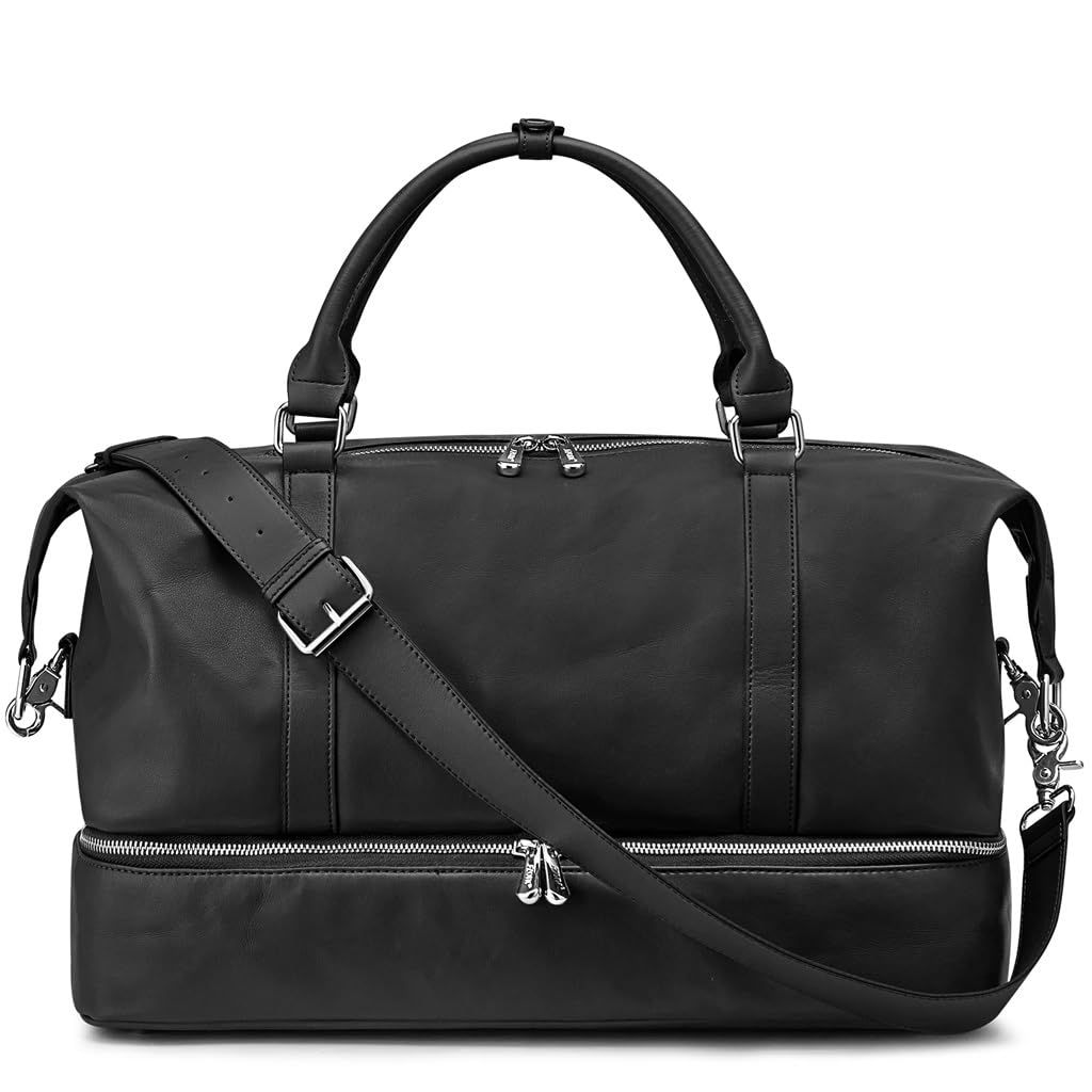 Women Genuine Leather Weekender Bag Overnight Carryon Weekend Travel Duffel Tote