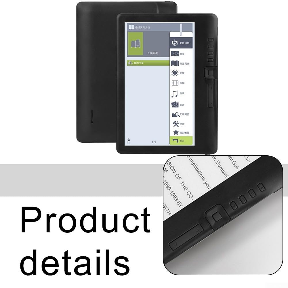 Lettore di ebook da 7 pollici con luce intelligente regolabile, e-reader portatile per supporto PDF EPUB, memoria espandibile fino a 128 GB, memoria espandibile fino a 128 GB, durata della batteria