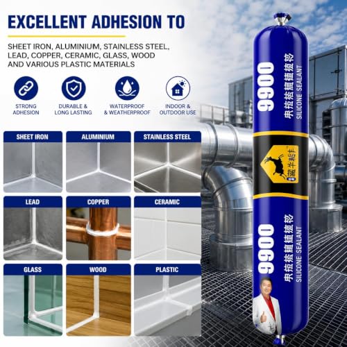 Image of FLASHFOX Waterproof Silicone Sealant Adhesive 750gm | Roof Leakage Repair Waterproof Sealant | Flexible & Paintable | For Concrete, Metal, Steel, Tiles & Water Tank (Pack of 2)