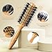 BFWood Round Brush for Blow Out, 1.2 Inch Natural Wooden Boar Bristle Hair Brush for Blow Drying, Curling, Styling & Volume