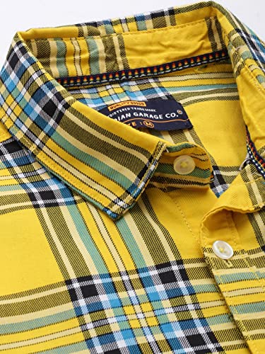 Image of The Indian Garage Co Men Slim Fit Checkered Full Sleeves Spread Collar Casual Shirt