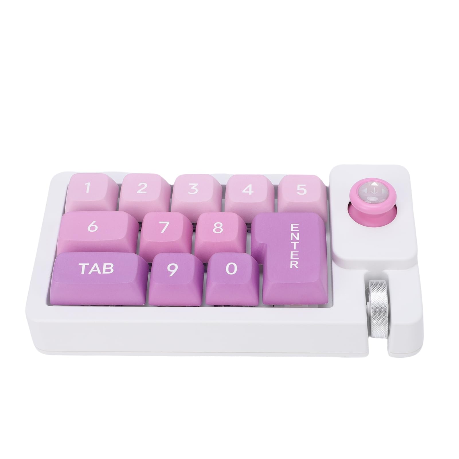 Pavé Numérique Mécanique, Clavier Numérique USB Filaire avec Rétroéclairage RVB, 12 Touches Programmables et Molette de Joystick, pour Ordinateur Portable, Jeu et Travail de Bureau (Purple)