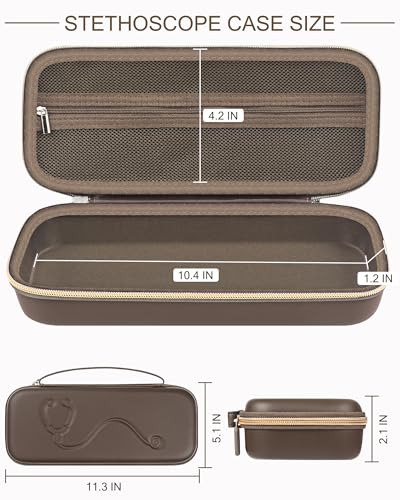 Image of Stethoscope Case for 3M Littmann Classic III &Lightweight II S.E,Dark Brown