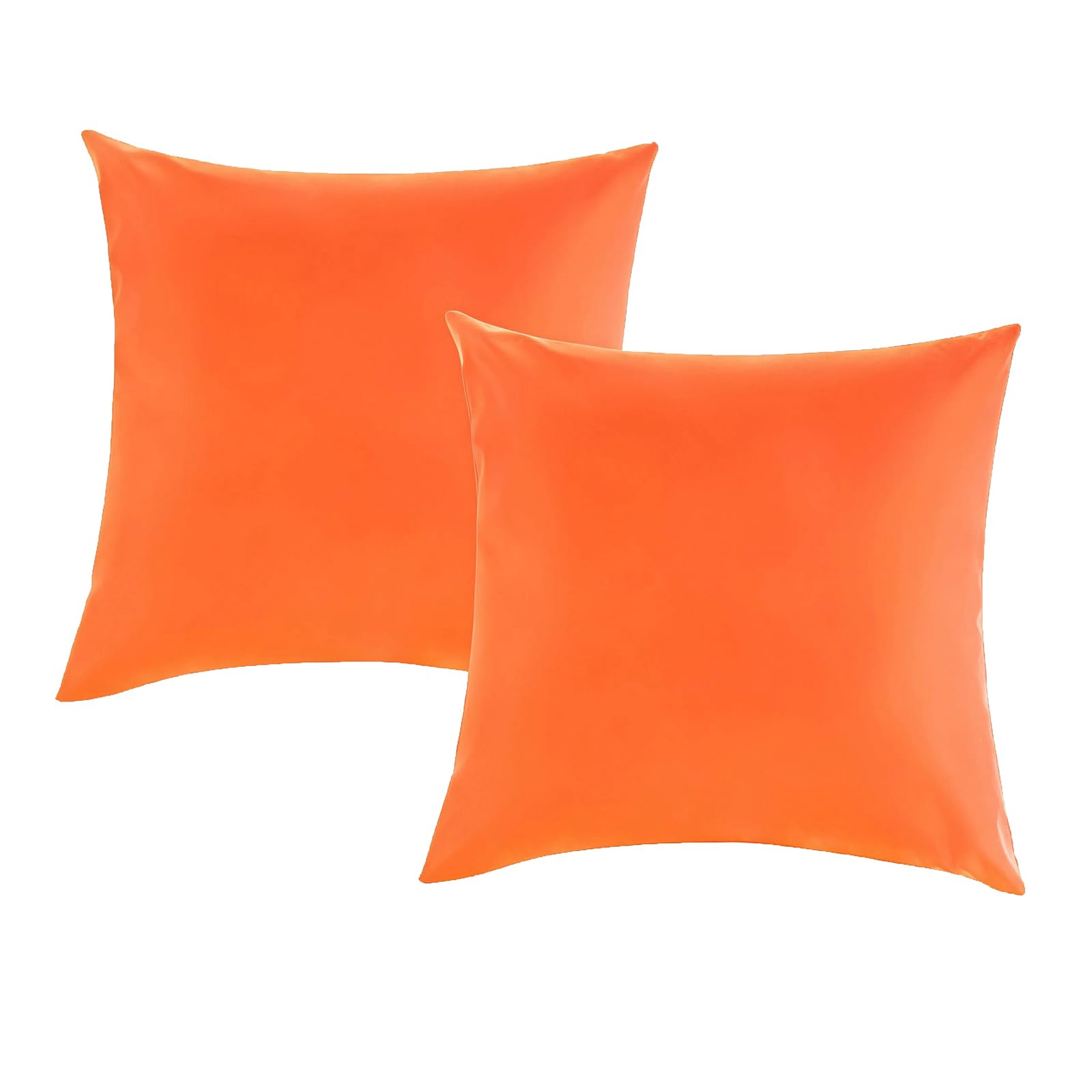 Wasserdichte Outdoor-Kissenbezüge, 45,7 x 45,7 cm, PVC-beschichtet, quadratisch, Kissenbezüge für Garten, Terrasse, Sofa, Balkon, Zelt, dekorative Wurfkissen, Muscheln, Orange, 2 Stück