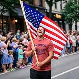 Patriotic USA Eagle T Shirt – America Land of the Free Home of the Brave Vintage Graphic Design – Soft Cotton Blend Comfort Tee – 4th of July Shirt for Men and Independence Day Celebrations - Red XL