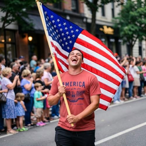 Patriotic USA Eagle T Shirt – America Land of the Free Home of the Brave Vintage Graphic Design – Soft Cotton Blend Comfort Tee – 4th of July Shirt for Men and Independence Day Celebrations - Red XL