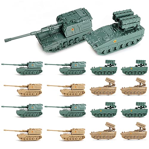 ViiKONDO 1/144 Scale Toy Tank Model Kit Military Vehicle China PLZ-05 vs HJ-10 Anti-Tank Missile Army Assembly Tabletop Wargame Diorama Hobby Building 16PCS