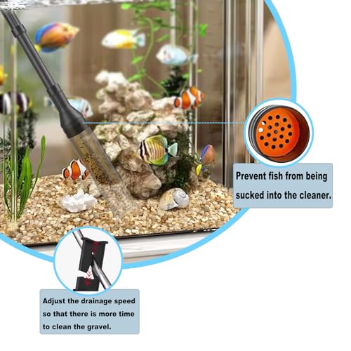 Image of Carefree Fish Aquarium Gravel Cleaner 6Ft Hose Fish Tank Water Changer Sand Vacuum Adjustable Length ABS(for 20~100Gal Tank) 2026 New Upgrade Version