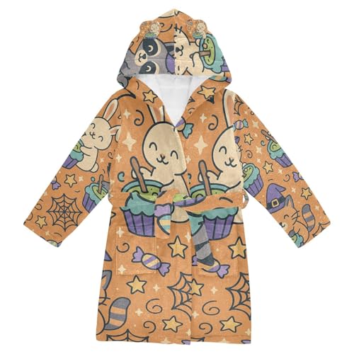 GuoChe Halloween Witch Sweet Shop Critters Girls Robe Hooded Robe