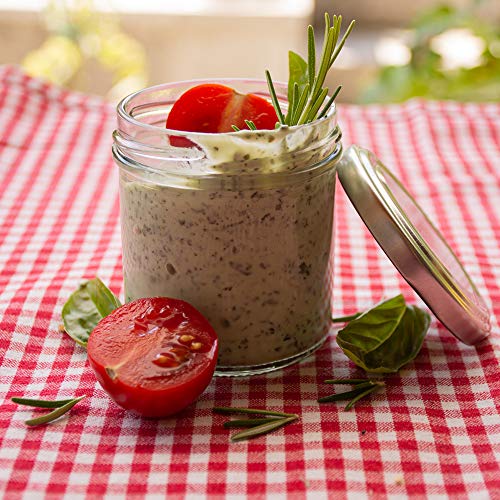 Flaschenbauer 24er Set Premium Sturzgläser 230ml - Vielseitige Marmeladengläser & Einmachgläser mit Wahlweise Farbigen Twist Off Deckeln - Ideal für Suppen, Dips, Tee, Kräuter - TO82/Gold – Bild 7